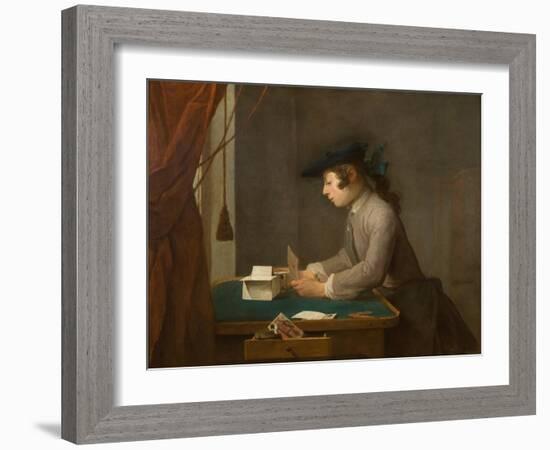 The House of Cards, 1735-Jean-Baptiste Simeon Chardin-Framed Giclee Print