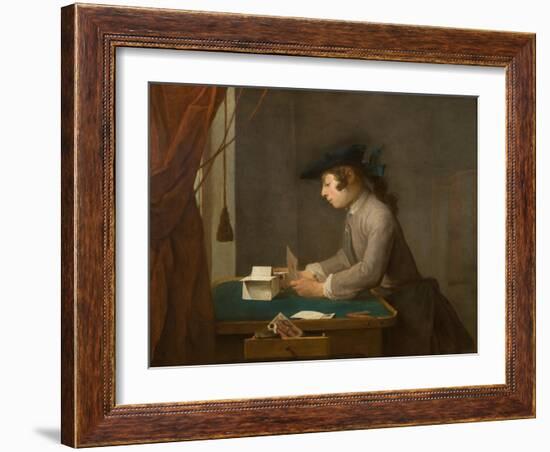 The House of Cards, 1735-Jean-Baptiste Simeon Chardin-Framed Giclee Print