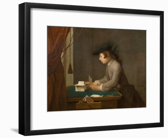 The House of Cards, 1735-Jean-Baptiste Simeon Chardin-Framed Giclee Print