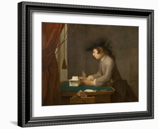 The House of Cards, 1735-Jean-Baptiste Simeon Chardin-Framed Giclee Print