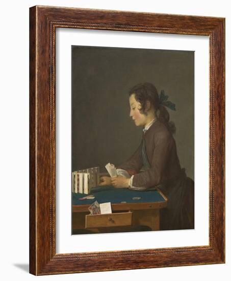 The House of Cards, 1737-Jean-Baptiste Simeon Chardin-Framed Art Print