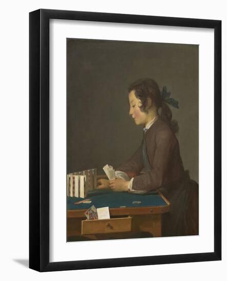 The House of Cards, 1737-Jean-Baptiste Simeon Chardin-Framed Art Print