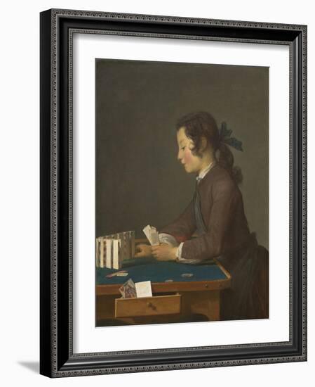 The House of Cards, 1737-Jean-Baptiste Simeon Chardin-Framed Art Print