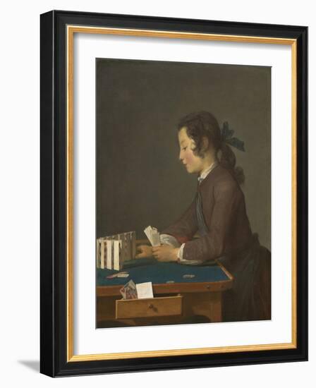 The House of Cards, 1737-Jean-Baptiste Simeon Chardin-Framed Art Print