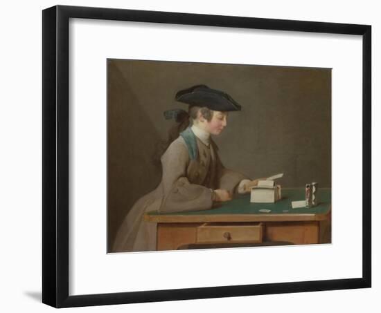 The House of Cards, C. 1736-Jean-Baptiste Simeon Chardin-Framed Giclee Print