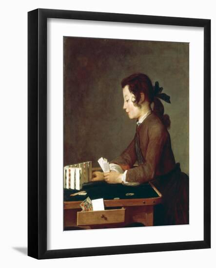 The House of Cards, Probably 1737-Jean-Baptiste Simeon Chardin-Framed Giclee Print