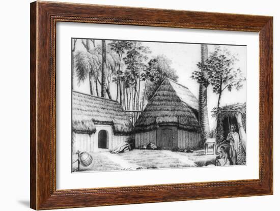 The House of the Chief, Kalaimoku, 1819-Alphonse Pellion-Framed Giclee Print