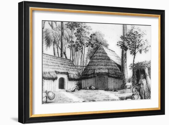 The House of the Chief, Kalaimoku, 1819-Alphonse Pellion-Framed Giclee Print
