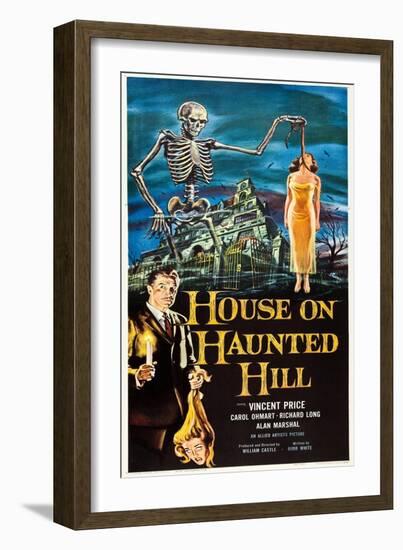 The House on Haunted Hill, Vincent Price, 1959-null-Framed Art Print