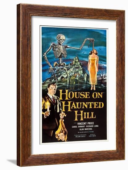 The House on Haunted Hill, Vincent Price, 1959-null-Framed Art Print
