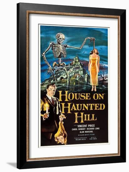 The House on Haunted Hill, Vincent Price, 1959-null-Framed Art Print