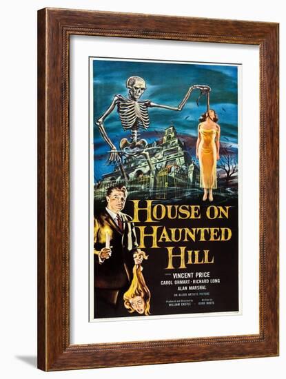 The House on Haunted Hill, Vincent Price, 1959-null-Framed Premium Giclee Print