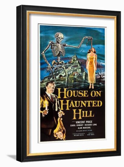 The House on Haunted Hill, Vincent Price, 1959-null-Framed Premium Giclee Print