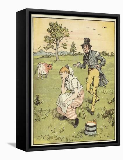 The House that Jack Built (Colour Litho)-Randolph Caldecott-Framed Premier Image Canvas