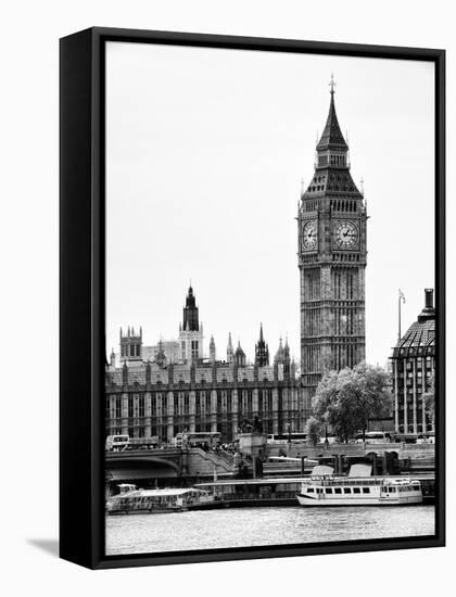 The Houses of Parliament and Big Ben - Hungerford Bridge and River Thames - City of London - UK-Philippe Hugonnard-Framed Premier Image Canvas