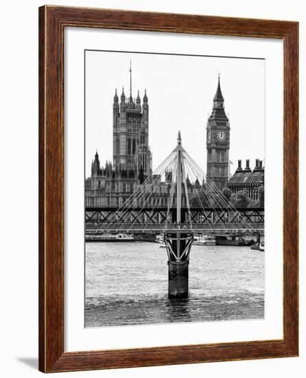 The Houses of Parliament and Big Ben - Hungerford Bridge and River Thames - City of London - UK-Philippe Hugonnard-Framed Photographic Print