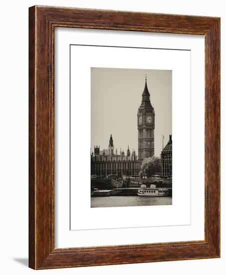 The Houses of Parliament and Big Ben - Hungerford Bridge and River Thames - City of London - UK-Philippe Hugonnard-Framed Art Print