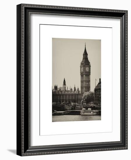 The Houses of Parliament and Big Ben - Hungerford Bridge and River Thames - City of London - UK-Philippe Hugonnard-Framed Art Print