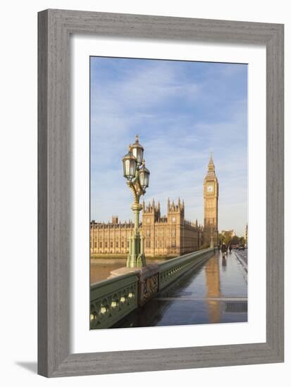 The Houses of Parliament and Westminster Bridge Bathed in Early Morning Light, London, England-null-Framed Giclee Print