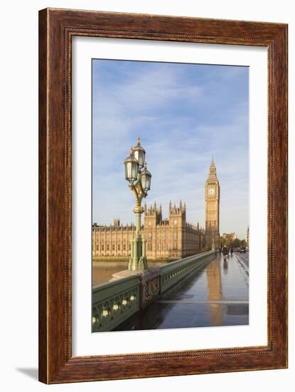 The Houses of Parliament and Westminster Bridge Bathed in Early Morning Light, London, England-null-Framed Giclee Print