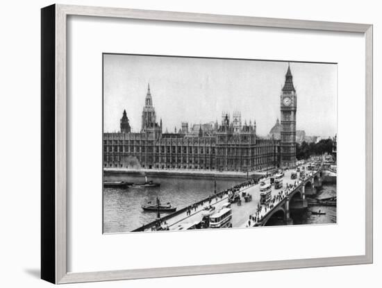 The Houses of Parliament and Westminster Bridge, London, 1926-1927-null-Framed Giclee Print