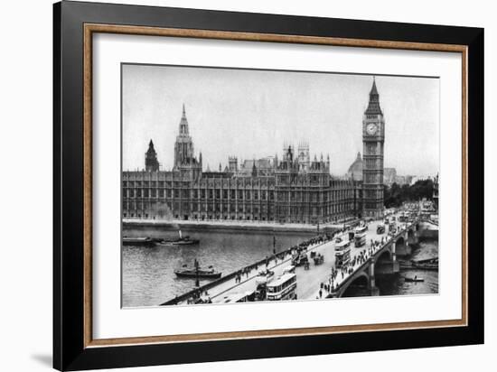 The Houses of Parliament and Westminster Bridge, London, 1926-1927-null-Framed Giclee Print