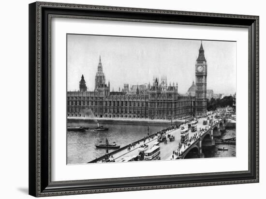 The Houses of Parliament and Westminster Bridge, London, 1926-1927-null-Framed Giclee Print