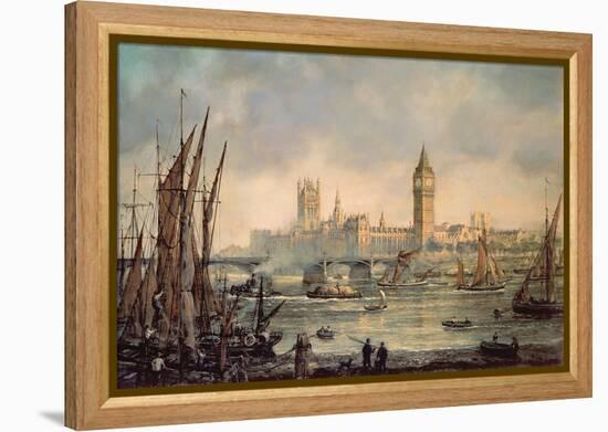 The Houses of Parliament and Westminster Bridge-Richard Willis-Framed Premier Image Canvas