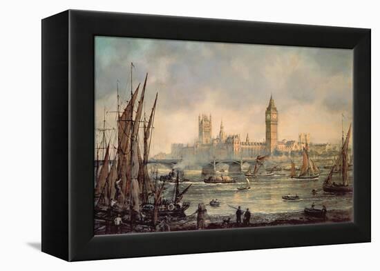 The Houses of Parliament and Westminster Bridge-Richard Willis-Framed Premier Image Canvas