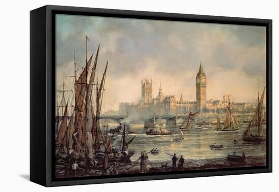 The Houses of Parliament and Westminster Bridge-Richard Willis-Framed Premier Image Canvas