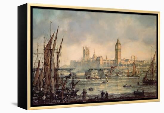 The Houses of Parliament and Westminster Bridge-Richard Willis-Framed Premier Image Canvas