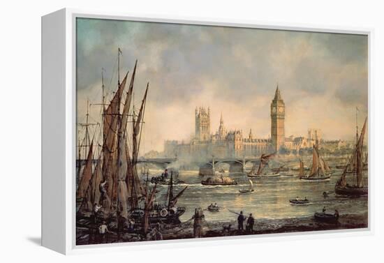 The Houses of Parliament and Westminster Bridge-Richard Willis-Framed Premier Image Canvas