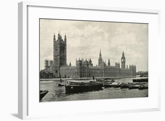 'The Houses of Parliament', (c1897)-E&S Woodbury-Framed Giclee Print