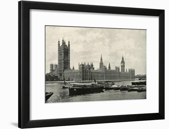 'The Houses of Parliament', (c1897)-E&S Woodbury-Framed Giclee Print