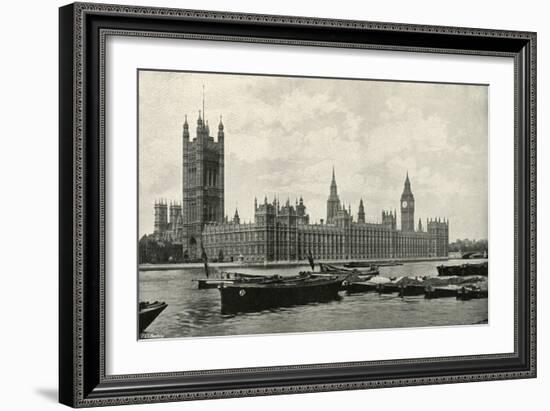 'The Houses of Parliament', (c1897)-E&S Woodbury-Framed Giclee Print