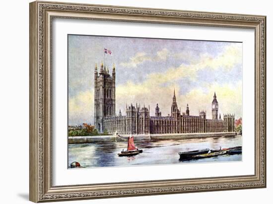 The Houses of Parliament from Lambeth Palace, Westminster, London, C1905-null-Framed Giclee Print