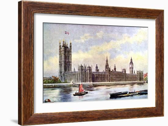 The Houses of Parliament from Lambeth Palace, Westminster, London, C1905-null-Framed Giclee Print