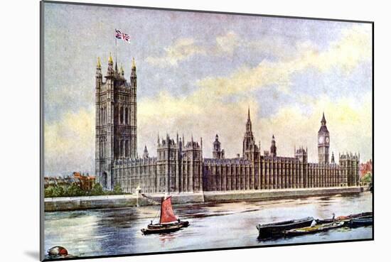 The Houses of Parliament from Lambeth Palace, Westminster, London, C1905-null-Mounted Giclee Print