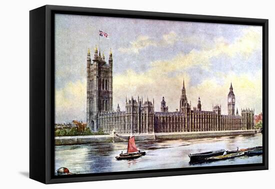 The Houses of Parliament from Lambeth Palace, Westminster, London, C1905-null-Framed Premier Image Canvas