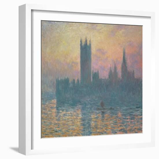 The Houses of Parliament, Sunset, 1903-Claude Monet-Framed Art Print