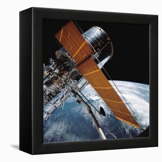 The Hubble Space Telescope Backdropped by Planet Earth-null-Framed Premier Image Canvas