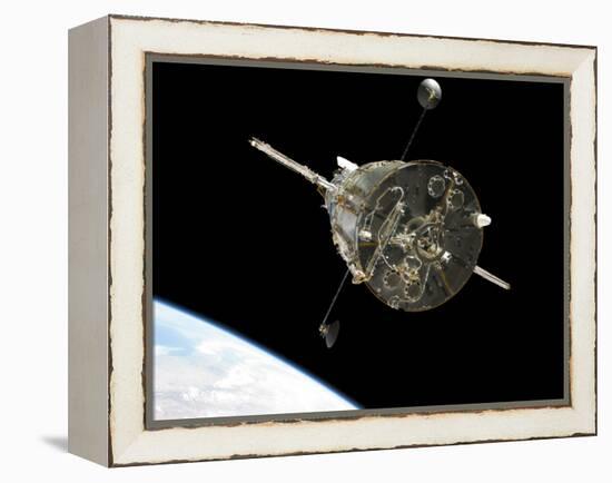 The Hubble Space Telescope in Orbit Above Earth-null-Framed Premier Image Canvas