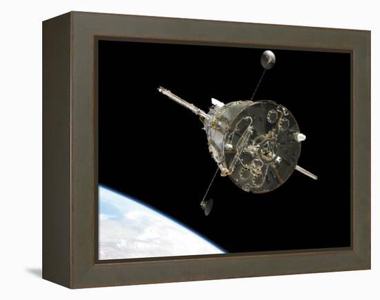 The Hubble Space Telescope in Orbit Above Earth-null-Framed Premier Image Canvas