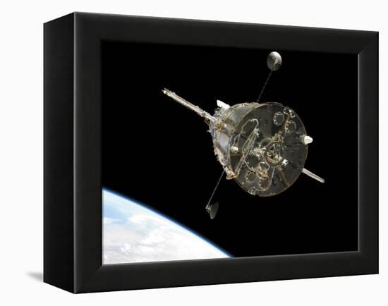 The Hubble Space Telescope in Orbit Above Earth-null-Framed Premier Image Canvas