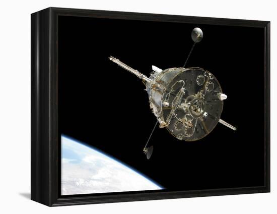 The Hubble Space Telescope in Orbit Above Earth-null-Framed Premier Image Canvas