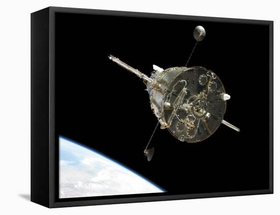 The Hubble Space Telescope in Orbit Above Earth-null-Framed Premier Image Canvas