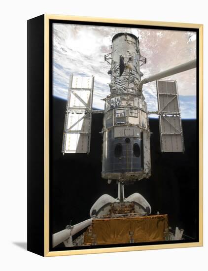 The Hubble Space Telescope Is Released from the Cargo Bay of Space Shuttle Atlantis-null-Framed Premier Image Canvas