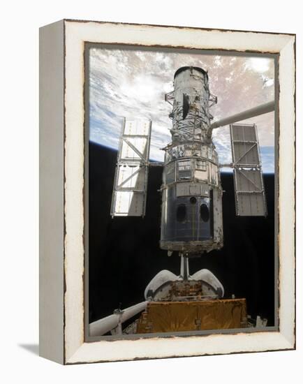 The Hubble Space Telescope Is Released from the Cargo Bay of Space Shuttle Atlantis-null-Framed Premier Image Canvas