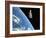 The Hubble Space Telescope with a Blue Earth in the Background-Stocktrek Images-Framed Photographic Print