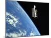 The Hubble Space Telescope with a Blue Earth in the Background-Stocktrek Images-Mounted Photographic Print